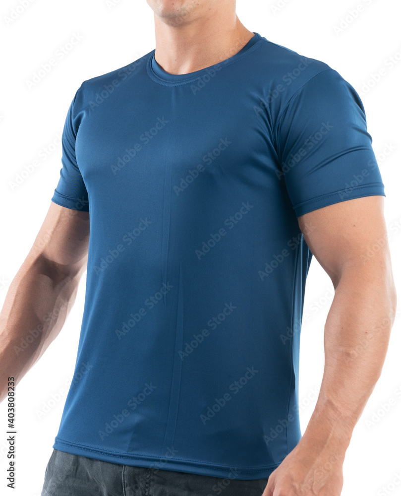 man in blue t shirt, isolated on white man in blue t shirt, isolated on white