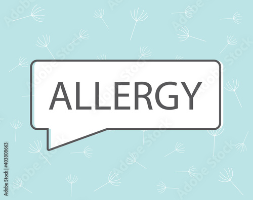 allergy word on dandelion nature pattern - vector illustration