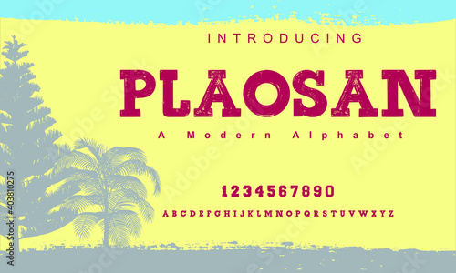Plaosan font. Abstract sport modern alphabet fonts. Typography bold typeface design for sport, technology, fashion, digital, future creative logo font. vector illustration