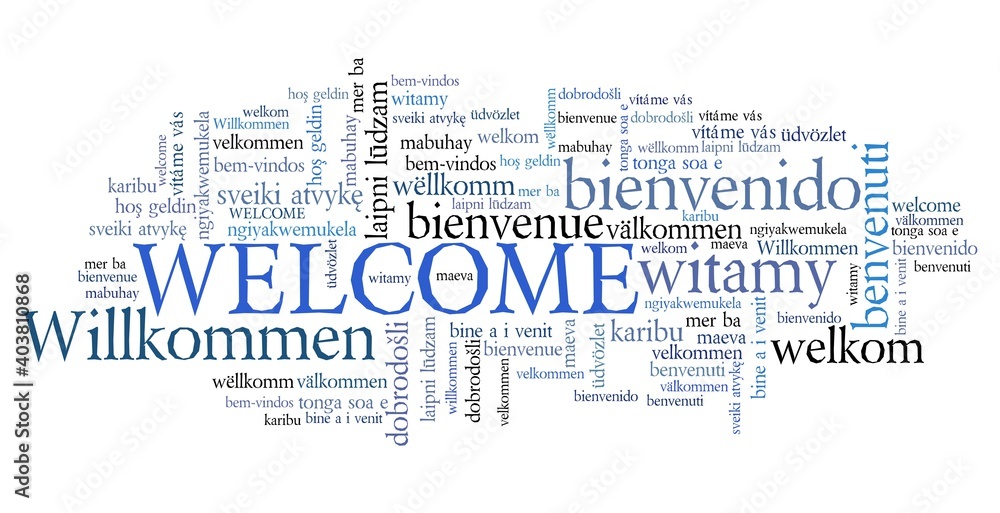Obraz premium Welcome many languages