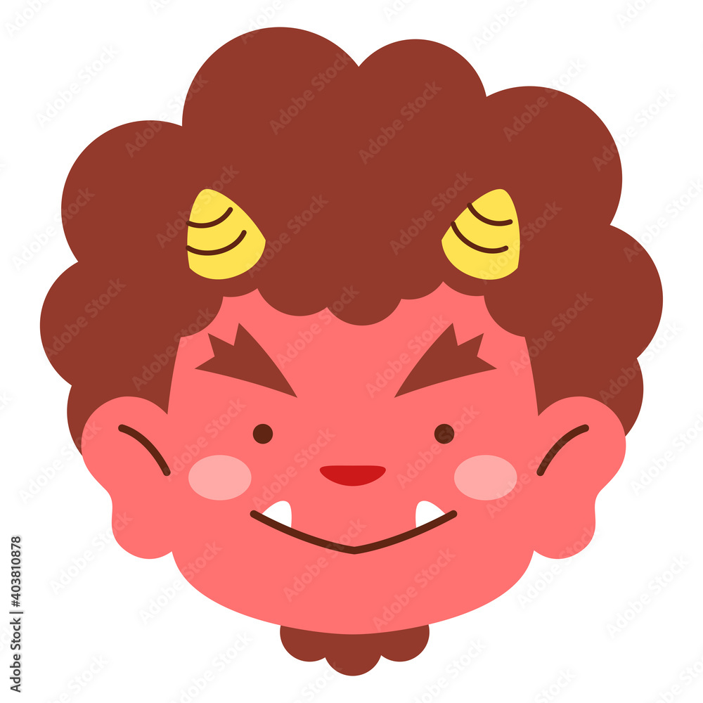 赤鬼のお面イラスト Stock Vector Adobe Stock