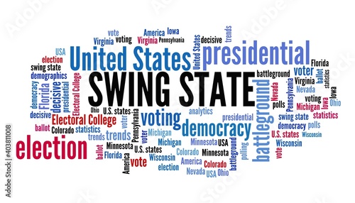 Canvas Print Election swing states