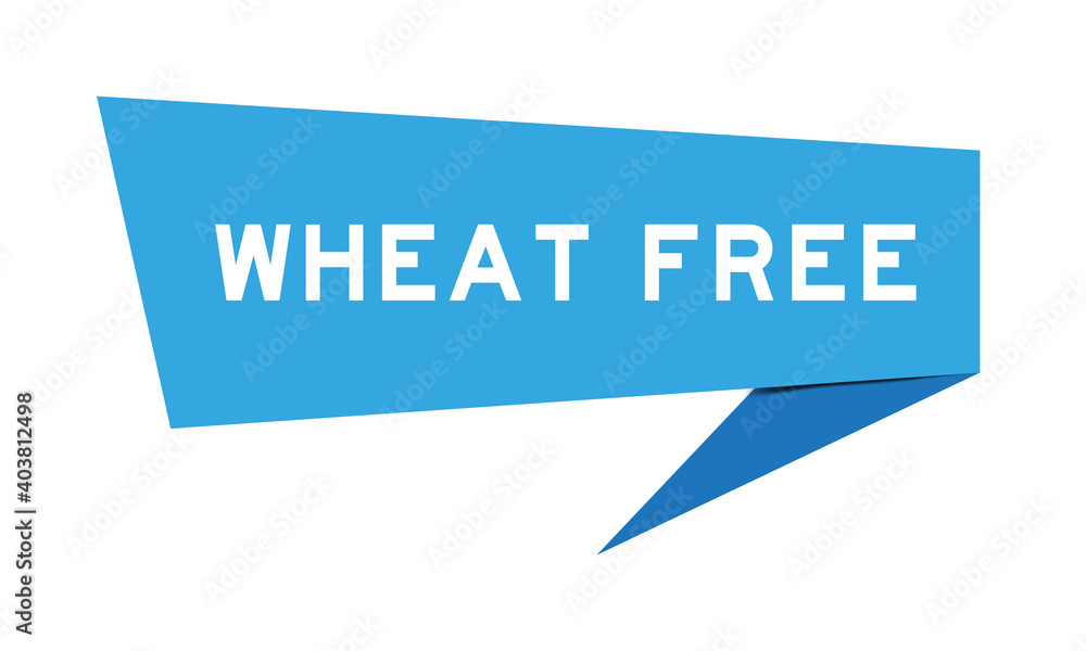 Paper speech banner with word wheat free in color on white background (Vector)