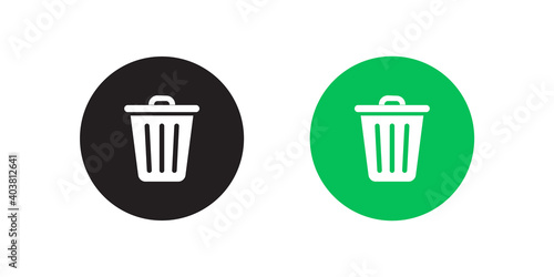 Recycle Bin Icon Vector in Flat Style. Trash Can Symbol Illustration