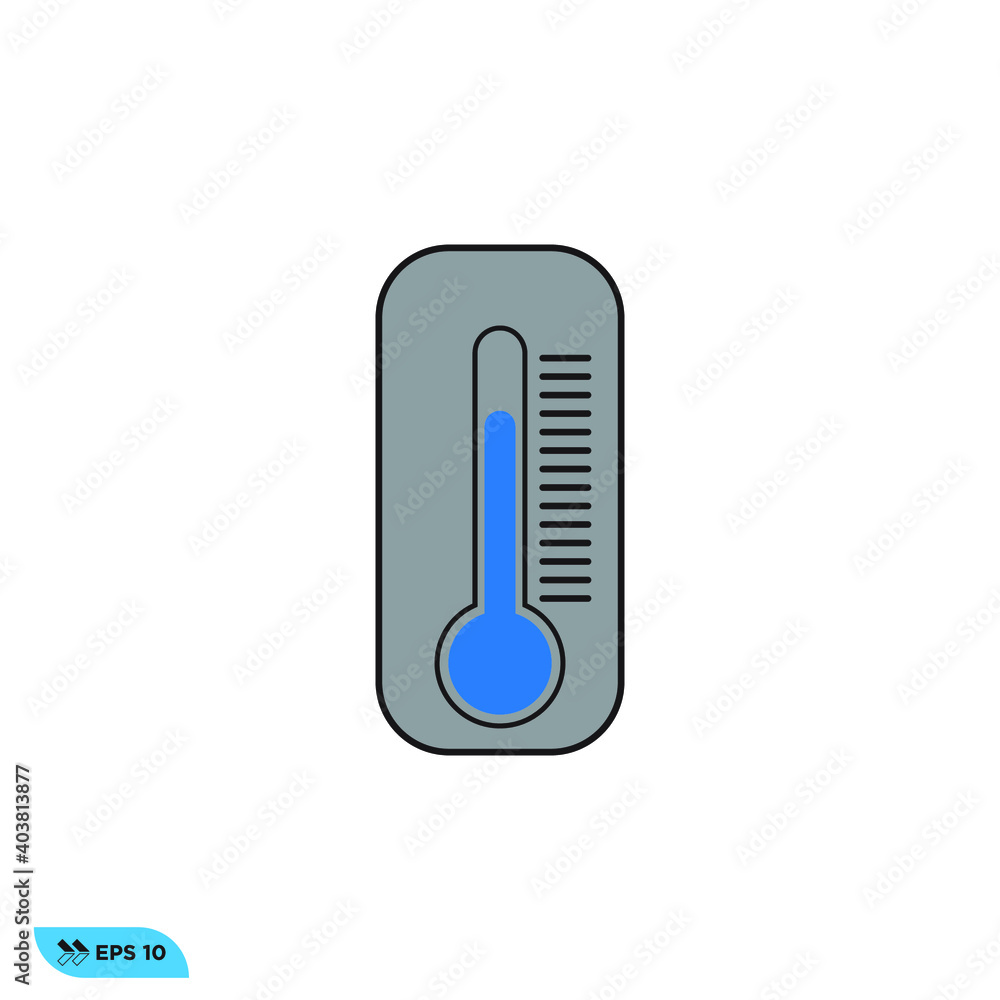 Icon vector graphic of Thermometer, good for template Icon vector graphic of Thermometer, good for template