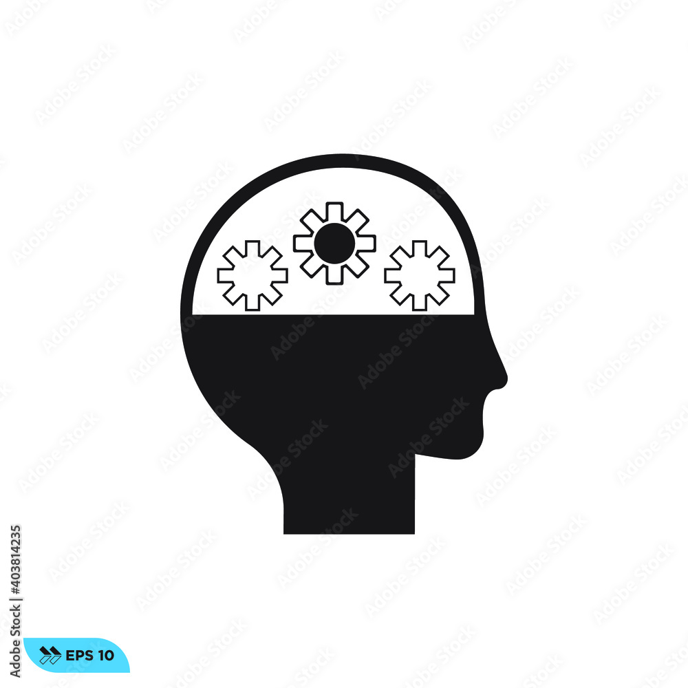 Icon vector graphic of setting head Icon vector graphic of setting head