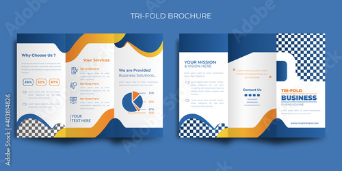 Corporate trifold brochure Premium Vector