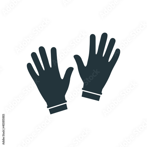 Glove icon. Latex protection symbol silhouette vector illustration isolated on white. 