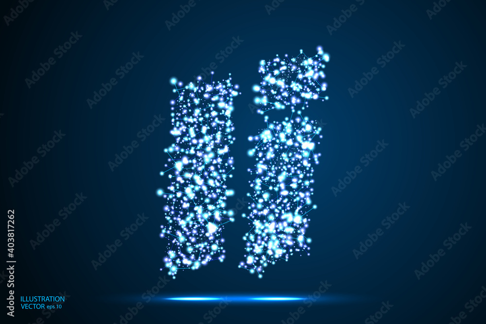 English letters abstract font consists 3d of triangles, lines, dots and connections. On a dark blue background cosmic universe stars, meteorites, galaxies. Vector illustration EPS 10. English letters abstract font consists 3d of triangles, lines, dots and connections. On a dark blue background cosmic universe stars, meteorites, galaxies. Vector illustration EPS 10.