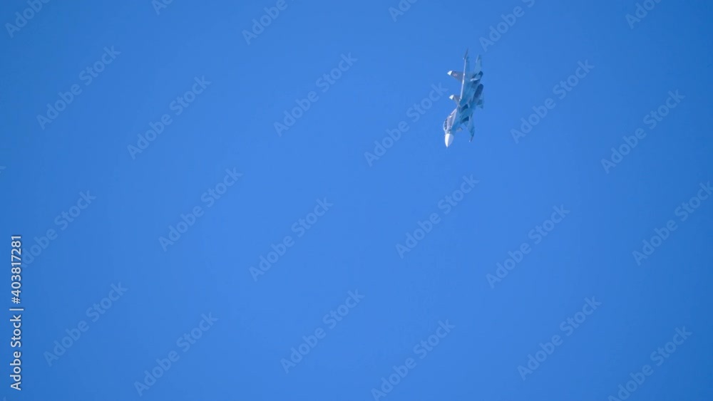 aerobatic Su-30 perfoming demonstration flight of the international aerospace salon MAKS-2019. aerobatic Su-30 perfoming demonstration flight of the international aerospace salon MAKS-2019.