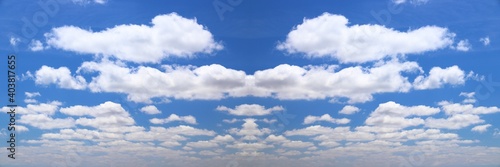 White clouds blue sky panorama