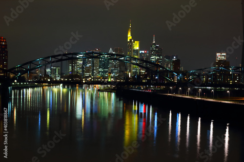 Frankfurt Night Skyline © Stockfotos