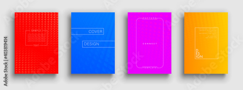 Minimal covers design. Colorful halftone gradients