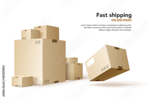Fast shipping. Concept for fast delivery service. Vector illustration