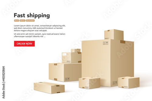 Fast shipping. Concept for fast delivery service. Vector illustration