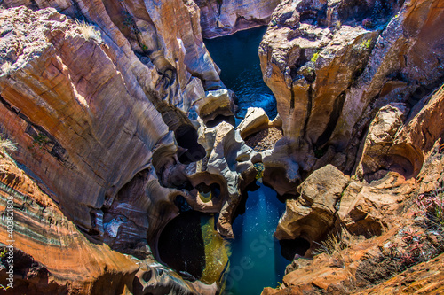 Obraz na plátně Rock formation in Bourke's Luck Potholes in Blyde canyon reserve in South Africa