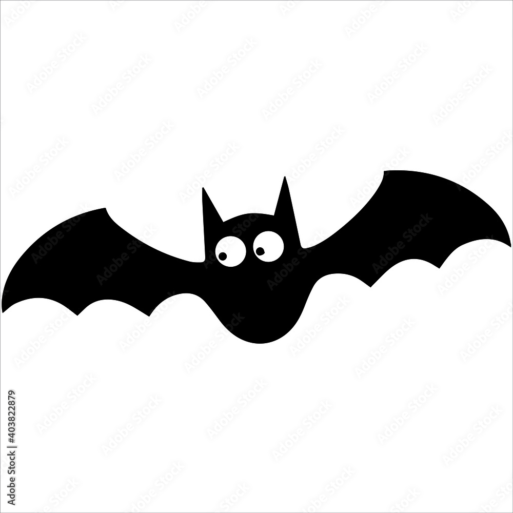 Fototapeta premium black bat with big white eyes
