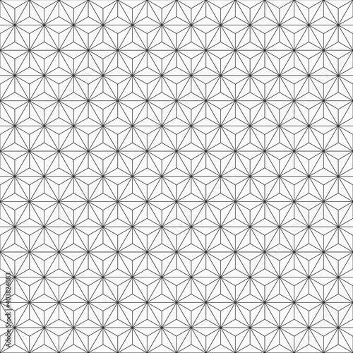 Abstract seamless japanese pattern. Modern stylish texture. Linear style. Geometric lattice, classic oriental pattern. Vector monochrome background. © Andrey
