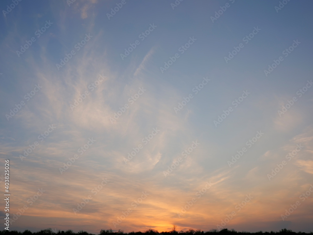 high resolution replacement sky - blue hour sunset sky