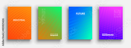 Minimal covers design. Colorful halftone gradients