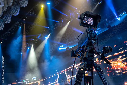 Digital TV camera in the concert hall. © maxcam