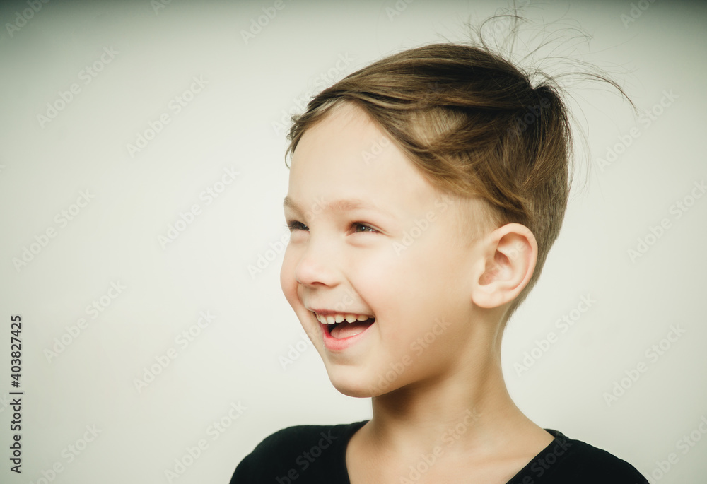 cheerful and happy child on white background cheerful and happy child on white background