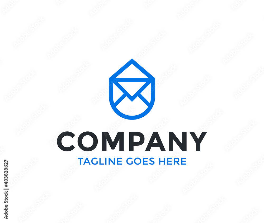 Envelope and Home logo template. Envelope and Home logo template.