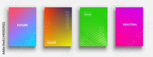 Minimal covers design. Colorful halftone gradients © Archreactor