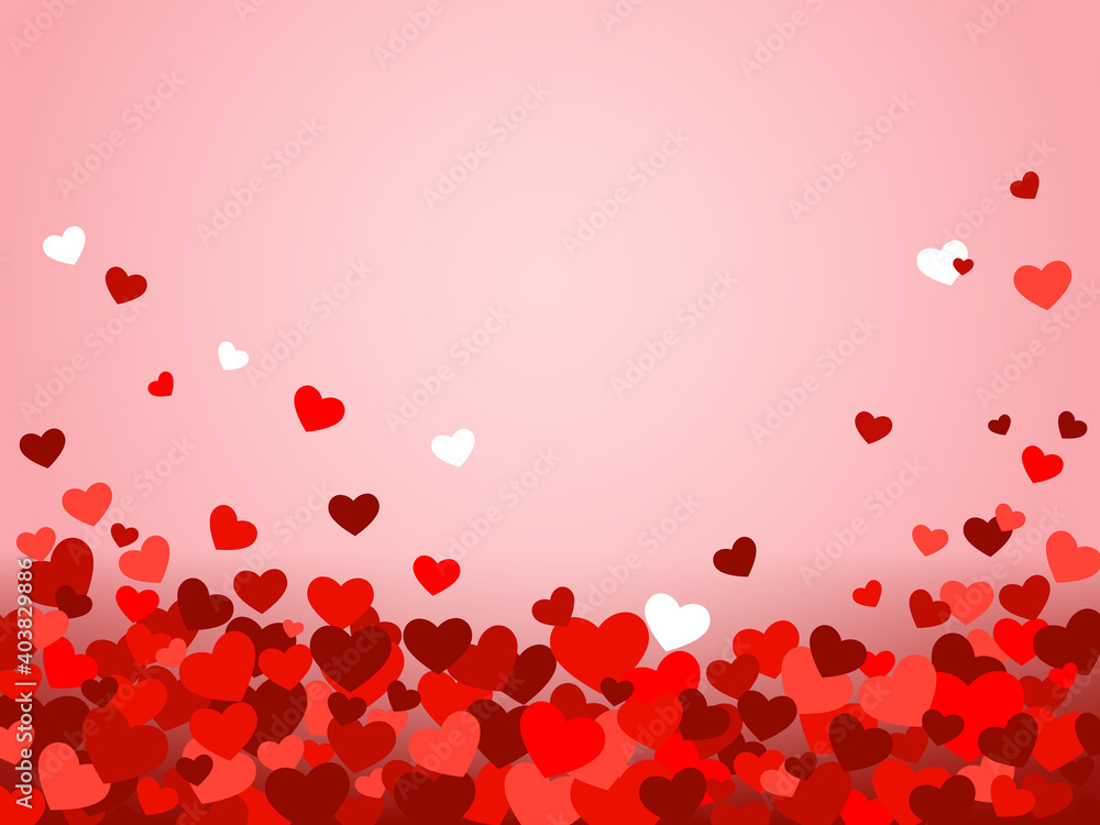 Valentine's day background with hearts. Banner for Valentine's Day. Birthday greeting card design