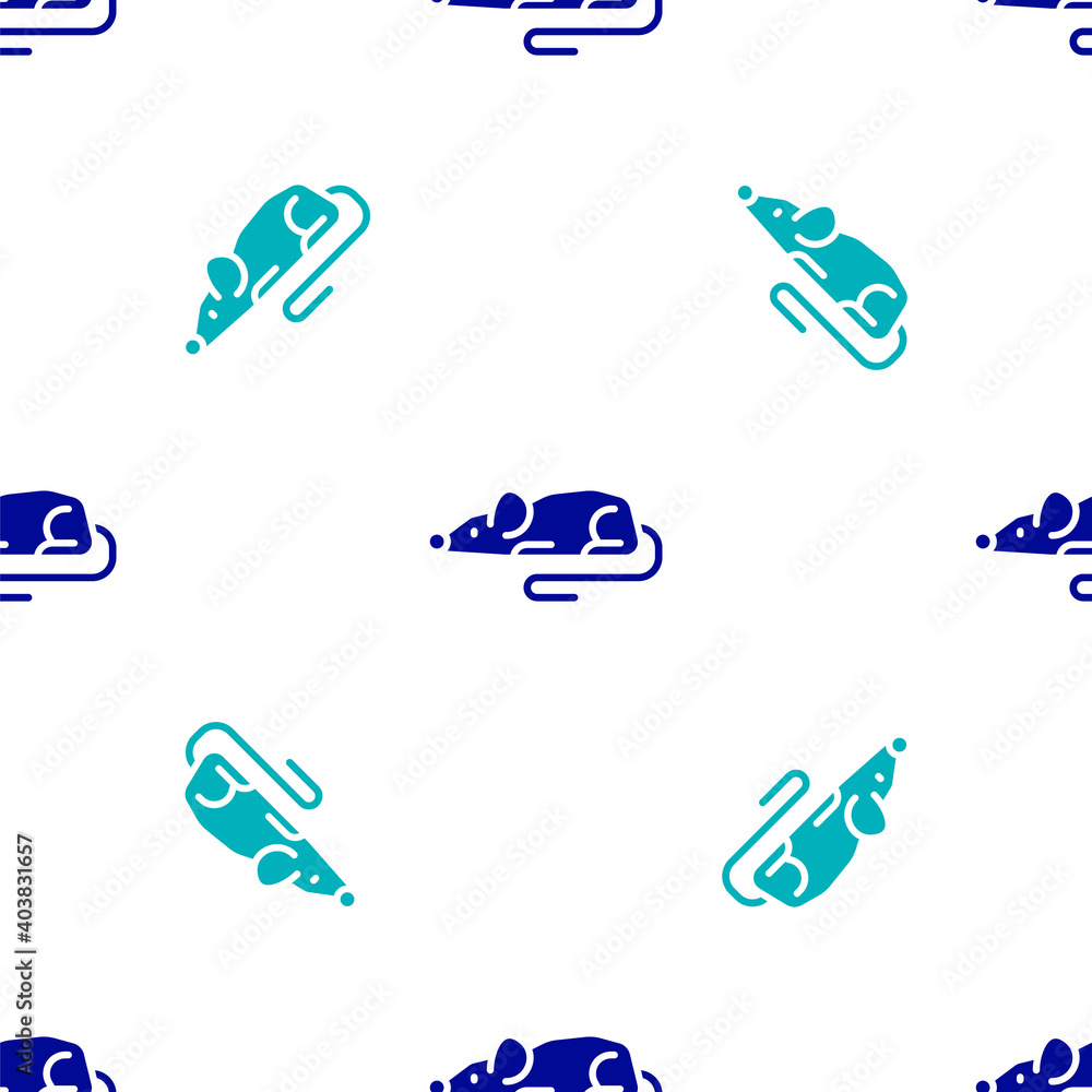 Fototapeta premium Blue Experimental mouse icon isolated seamless pattern on white background. Vector.