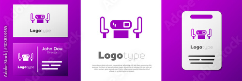 Logotype Poker table icon isolated on white background. Logo design template element. Vector.