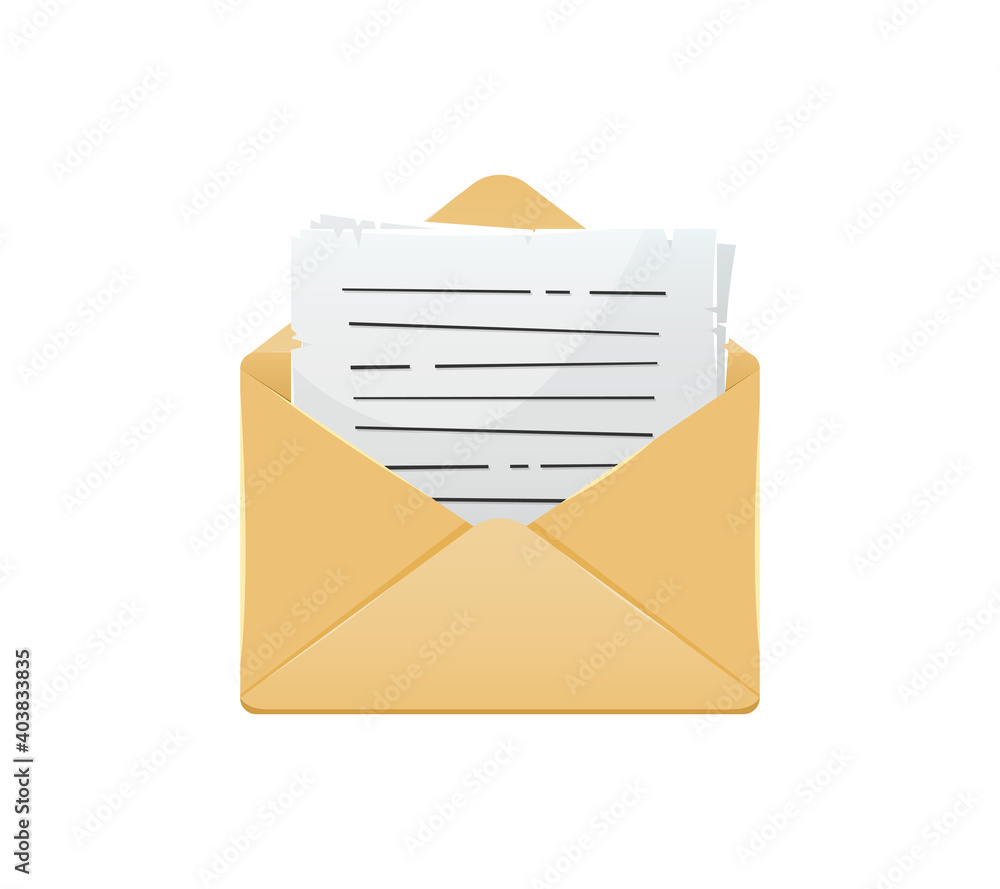 Vector illustration of a letter in a paper envelope. Mail delivery. Vector illustration of a letter in a paper envelope. Mail delivery.