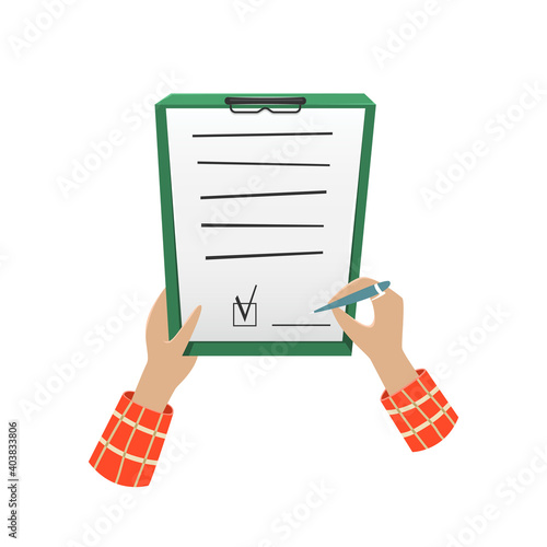 The person signs the document. Signature. Legal documents. Registration of documents.