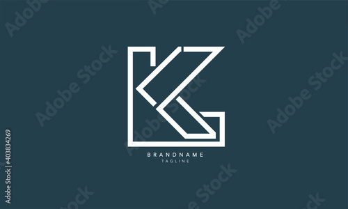 Alphabet letters Initials Monogram logo KL, LK, K and L