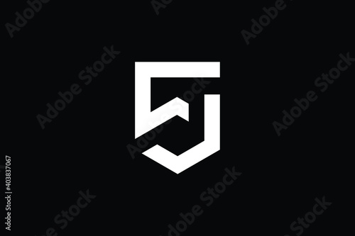 SJ logo letter design on luxury background. JS logo monogram initials letter concept. SJ icon logo design. JS elegant and Professional letter icon design on black background. J S SJ JS