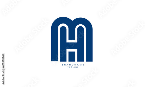 Alphabet letters Initials Monogram logo MH, HM, M and H