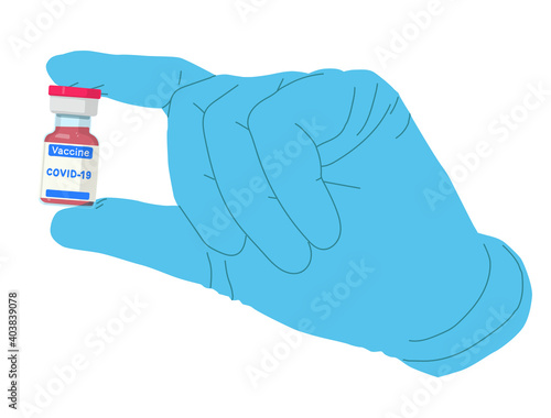 Vaccine bottle against Covid-19 infection, vector illustration.