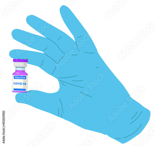 Vaccine bottle against Covid-19 infection, vector illustration.