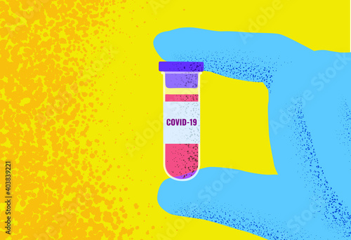 Vaccine bottle against Covid-19 infection, vector illustration.