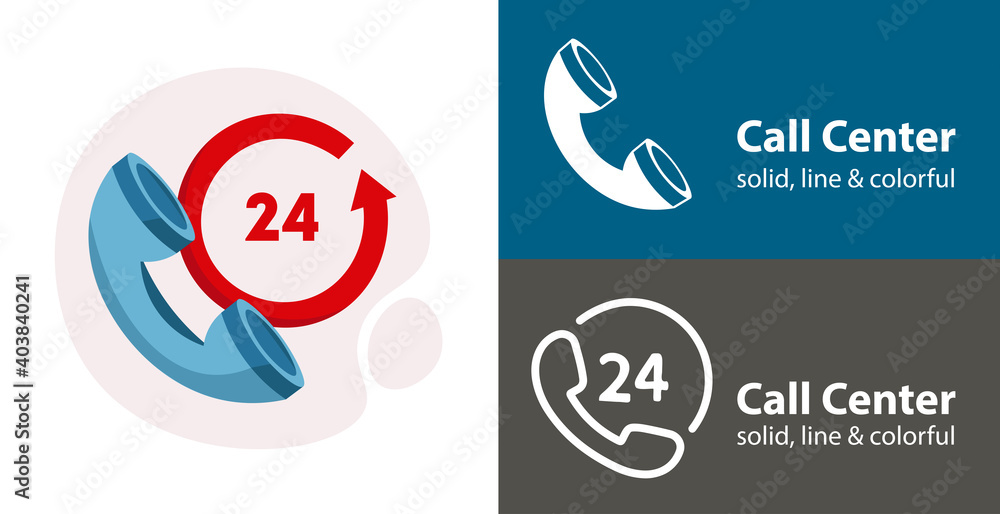 handset, call center 24 isolated vector flat icon. business line solid design element handset, call center 24 isolated vector flat icon. business line solid design element