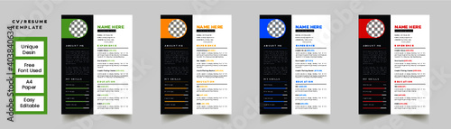 Clean Modern Resume Layout Vector Template for Business Job Applications, Minimalist resume cv template, Resume design template, cv design, multipurpose resume design
