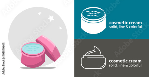 cosmetic cream isolated vector flat icon. cosmetics beauty design element