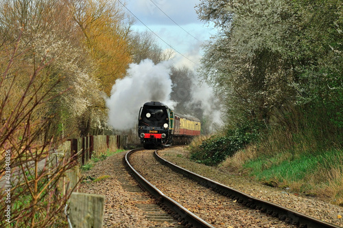 Train running on coal