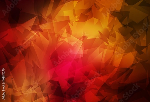 Dark Red, Yellow vector triangle mosaic template.