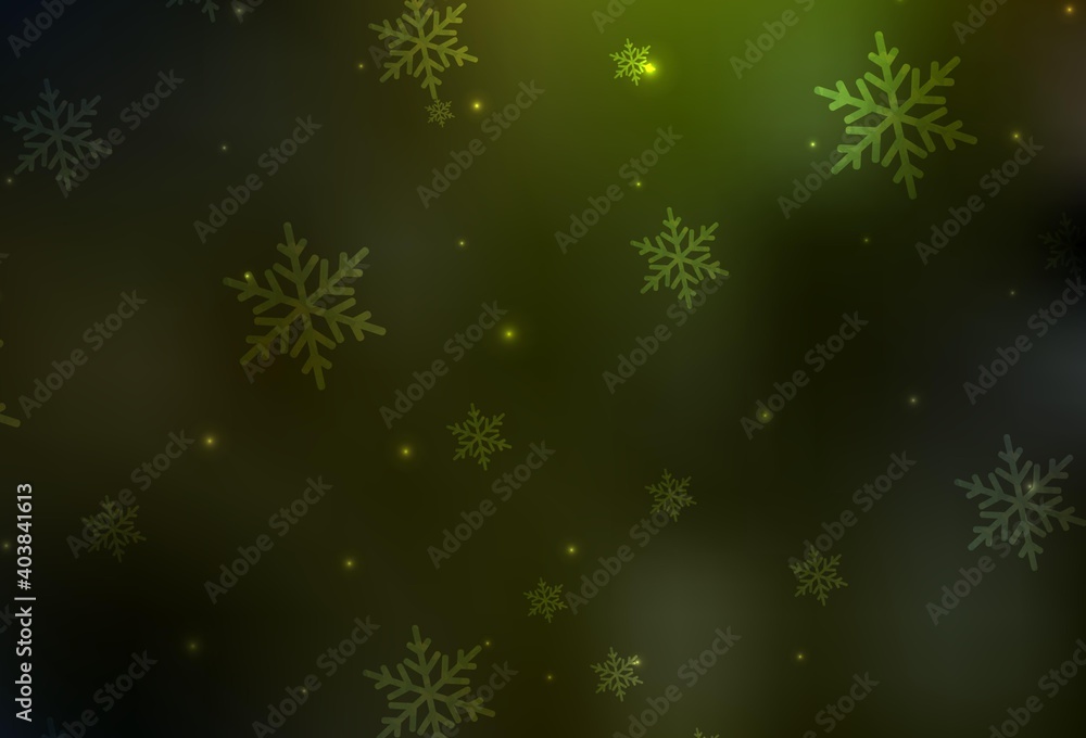 Dark Green, Yellow vector pattern in Christmas style. Dark Green, Yellow vector pattern in Christmas style.