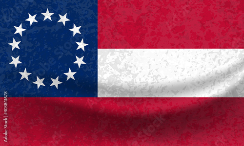 Waved Flag of the Confederate States of America illustration