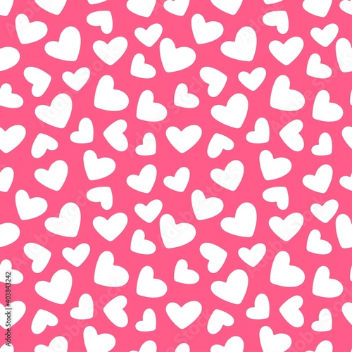 Seamless vector pattern Valentines day with heart on pink background. Design for textile, fabric, wrapping, wallpaper, backdrop, card, note, invitation
