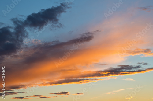 Sunset sky with beautiful clouds