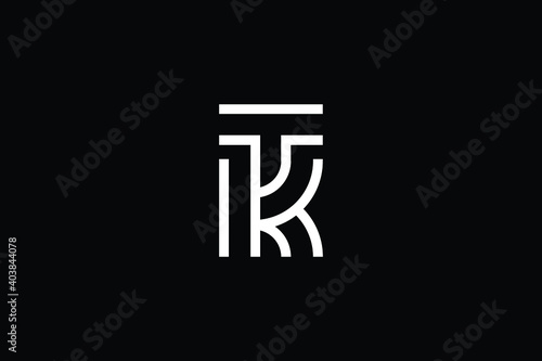 TR logo letter design on luxury background. RT logo monogram initials letter concept. TK icon logo design. KT elegant and Professional letter icon design on black background. TK KT TR RT