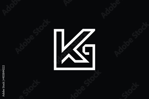 GK logo letter design on luxury background. KG logo monogram initials letter concept. GK icon logo design. KG elegant and Professional letter icon design on black background. K G GK KG